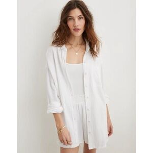 Aerie White‎ Gauzy Shirt